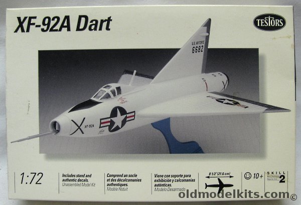 Testors 1/72 Convair XF-92A Dart - (ex-Hawk), 941 plastic model kit